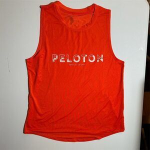 Peloton Women's Orange Muscle Tank Top Size M Sleeveless Activewear